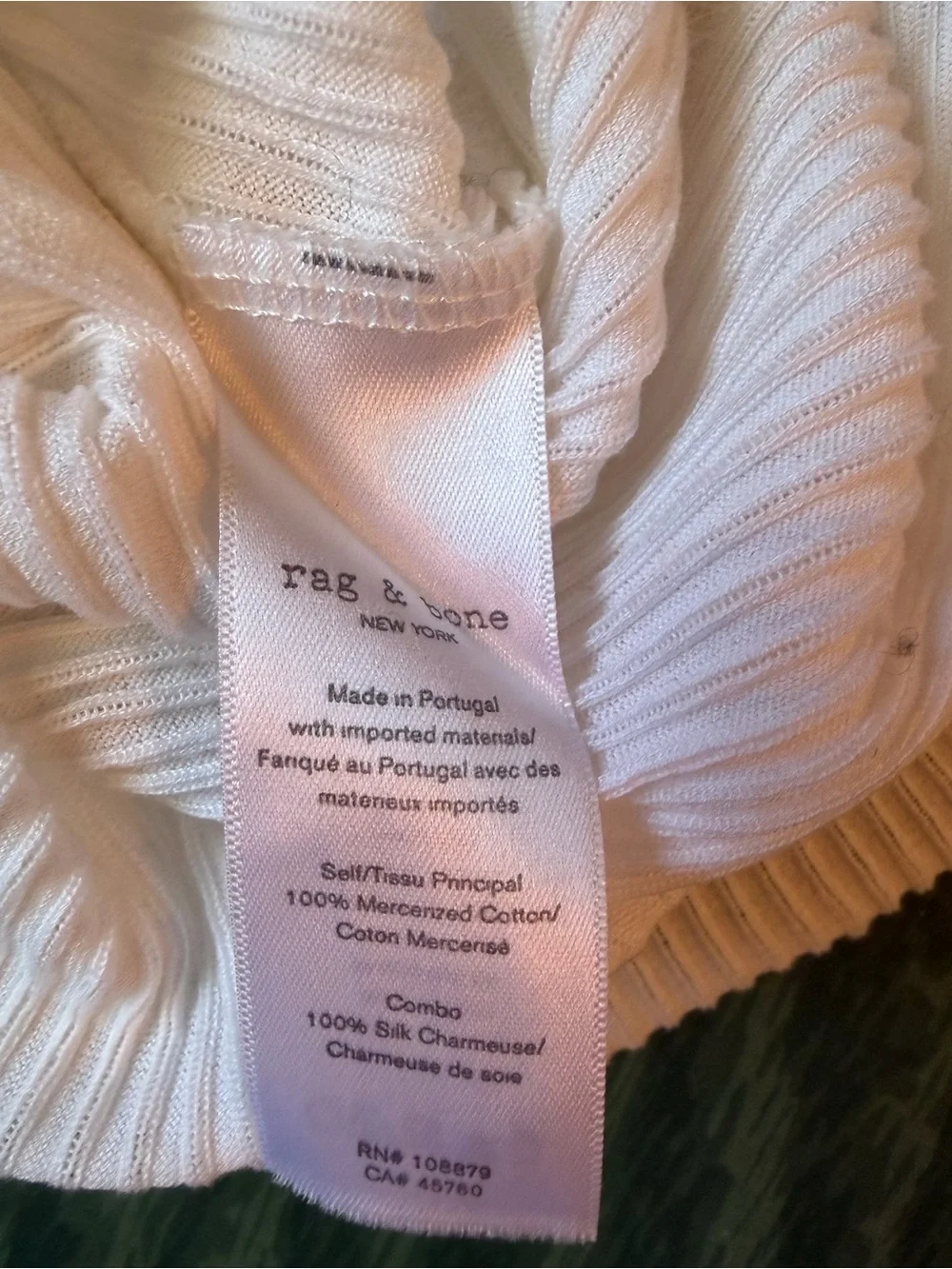 rag & bone Off-White Ribbed Short-Sleeve Tee - Picture 5 of 6
